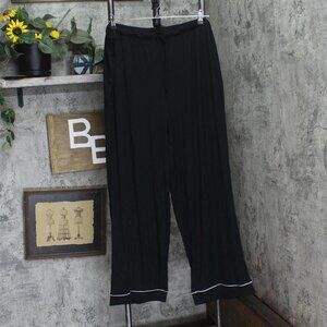 NEW State of Day Womens Ribbed Piper Pajama Pants Black 3X